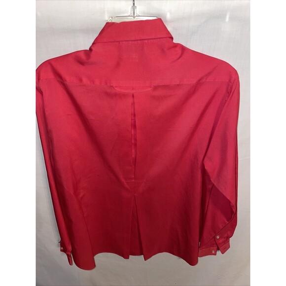 Silk Miracle Dress Shirt Women’s Size 10 Red Silk Blend Button Up Long Sleeve - Picture 8 of 12